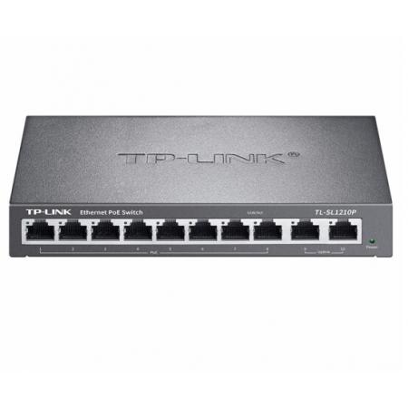 TP-LINK SL1210P 10口千兆上聯(lián)POE交換機(jī) 8個(gè)百兆口+2千兆口+1千兆光纖口