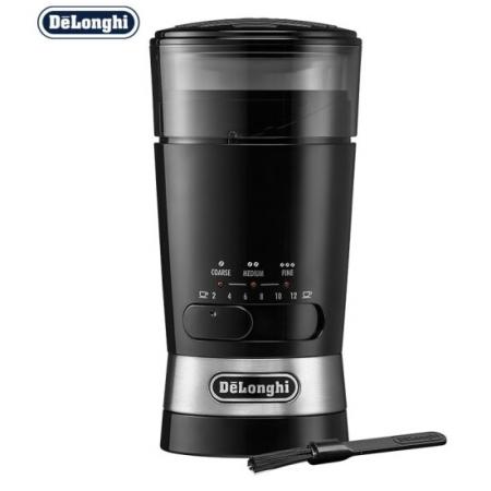 德龍（Delonghi）咖啡機 快速磨豆機 按壓研磨可調(diào)節(jié) 獨立容器 咖啡豆研磨器 咖啡機周邊 黑色 KG210
