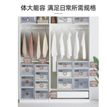 茶花 收納箱 大號(hào)收納盒  整理箱子 衣物棉被儲(chǔ)物箱 抽屜式單層收納柜A500L 40L兩只裝