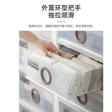 茶花 收納箱 大號收納盒  整理箱子 衣物棉被儲物箱 抽屜式單層收納柜B450L 30.5L兩只裝