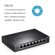 TP-LINK 8口千兆交換機(jī) 企業(yè)級(jí)交換器 監(jiān)控網(wǎng)絡(luò)網(wǎng)線分線器 分流器 金屬機(jī)身 TL-SG1008D