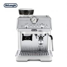 德龍（Delonghi）咖啡機 騎士系列半自動咖啡機 意式家用 泵壓萃取 一體式研磨器 小巧機身 EC9155.W 白色