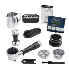 德龍（Delonghi）咖啡機 騎士系列半自動咖啡機 意式家用 泵壓萃取 一體式研磨器 小巧機身 EC9155.W 白色
