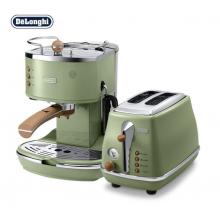德龍（Delonghi） 復古系列 半自動咖啡機+面包機 套裝