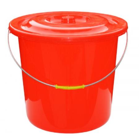 塑料手提水桶紅色大小水桶帶蓋子耐摔 17L