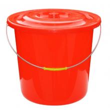 塑料手提水桶紅色大小水桶帶蓋子耐摔 17L