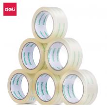 得力(deli)高品質(zhì)高透明封箱膠帶打包膠帶 45mm*60m*50um 6卷/筒 辦公用品 筒裝 33192