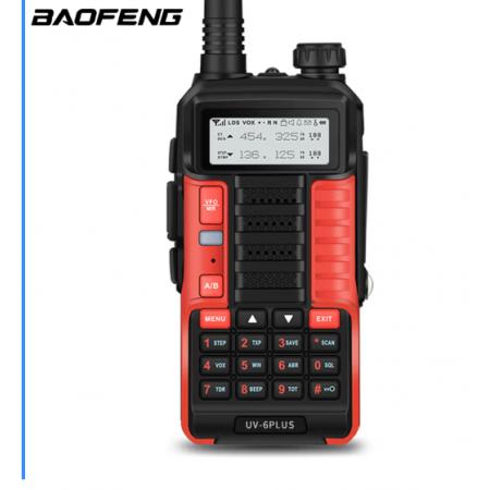 寶鋒 BAOFENG UV-6PLUS 旗艦版 對(duì)講機(jī)1-15公里 專業(yè)無(wú)線戶外商用民用 寶峰雙頻雙段調(diào)頻自駕游手臺(tái)（紅色）