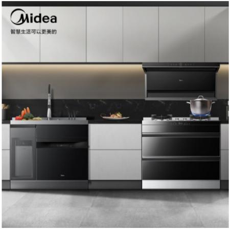 美的（Midea）輕凈烹飪立方集成套系 分體式集成灶 10套洗碗機(jī) 熱風(fēng)烘干 天然氣 D3+X3S+XQ01