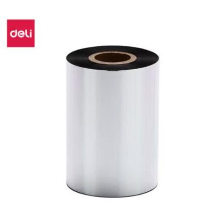 得力(deli)  90mm*300m  熱轉(zhuǎn)印條碼機(jī)標(biāo)簽機(jī)通用型蠟基碳帶 81523（單卷裝）