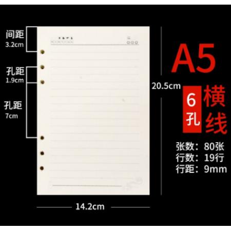 活頁本芯	A5  6孔