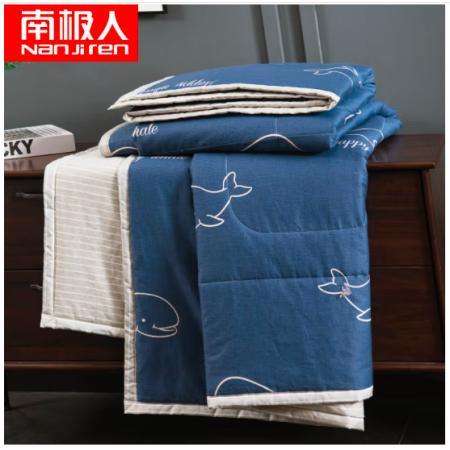 南極人NanJiren 夏被 全棉夏涼被空調(diào)被芯雙人學(xué)生兒童薄被子 150*200cm 鯨魚