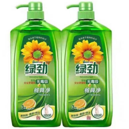 綠勁媽媽壹選新一代餐具凈天然檸檬草1.28kg兩瓶裝