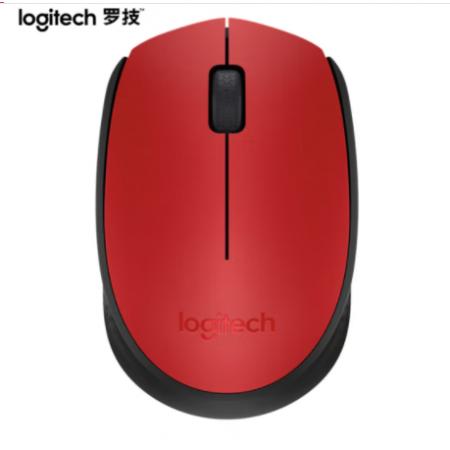 羅技（Logitech）M170鼠標(biāo) 無線鼠標(biāo) 辦公鼠標(biāo) 對稱鼠標(biāo) 紅色 帶無線2.4G接收器