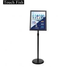 Touch Fish不銹鋼可伸縮展示牌 A3A4海報展架立牌 酒店商城指示牌引導(dǎo)牌水牌 黑色A4直角（送加重注水塊）