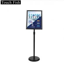 Touch Fish不銹鋼可伸縮展示牌 A3A4海報展架立牌 酒店商城指示牌引導(dǎo)牌水牌 黑色A3直角（送加重注水塊）