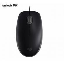 羅技（Logitech）M110 鼠標 有線鼠標 辦公鼠標 輕音鼠標 對稱鼠標 黑色