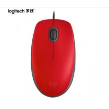 羅技（Logitech）M110 鼠標(biāo) 有線鼠標(biāo) 辦公鼠標(biāo) 輕音鼠標(biāo) 對稱鼠標(biāo) 紅色