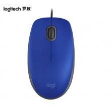 羅技（Logitech）M110 鼠標 有線鼠標 辦公鼠標 輕音鼠標 對稱鼠標 藍色