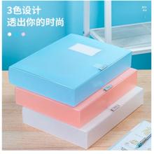 得力(deli)55mmA4塑料文件盒 時(shí)尚簡(jiǎn)約彩透系列 財(cái)務(wù)票據(jù)試卷收納檔案盒 紅色63211