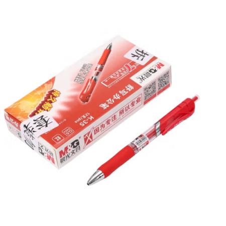 簽字筆	晨光	k-35紅12支/盒