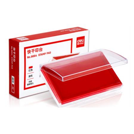 得力(deli) 137*88mm 干印臺(tái)印泥 紅色