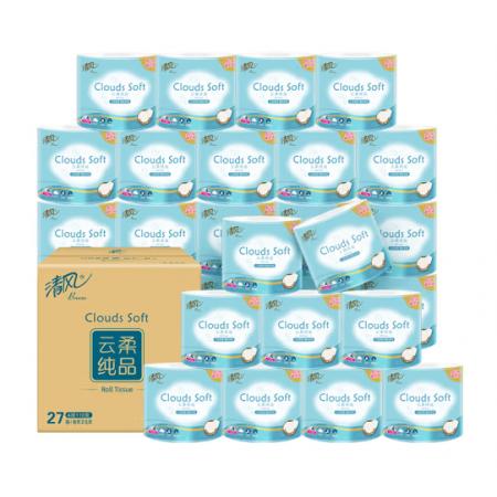 清風(fēng) (APP) 卷紙 云柔系列4層110克*27卷衛(wèi)生卷筒紙 紙巾（整箱售賣）卷筒衛(wèi)生紙 加厚款 居家必備 母嬰可用