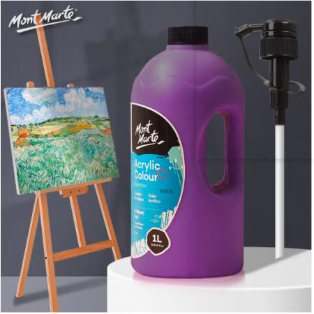 蒙瑪特(Mont Marte)丙烯顏料1l紫色 大瓶美術(shù)手繪彩繪墻繪畫畫丙烯顏料套裝 大容量繪畫防水顏料MSCH0105