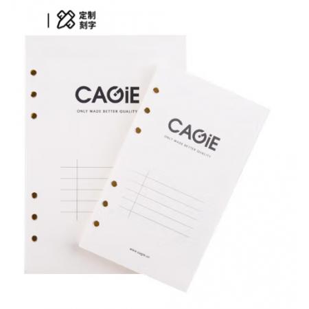 卡杰（CAGIE） 活頁紙6孔a5/b5/a6活頁替芯加厚商務(wù)橫線活頁芯替換芯120g象牙白紙 80張通用活頁芯 A6六孔