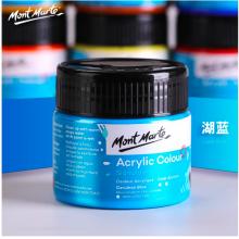 蒙瑪特(Mont Marte)大瓶丙烯顏料湖藍100ml 美術(shù)手繪彩繪墻繪畫畫丙烯顏料套裝 顏料畫筆用防水MSCH1017