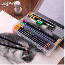 蒙瑪特(Mont Marte)24件素描套裝 素描鉛筆繪畫工具 美術初學者速寫炭筆素描筆透明筆盒畫畫套裝MPN0072