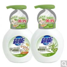 超能洗手液泡沫抑菌258ml清新袪味+258m滋潤保濕