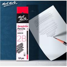 蒙瑪特(Mont Marte)2b素描鉛筆12支盒裝 美術(shù)繪畫炭筆速寫筆學(xué)生初學(xué)素描筆 練習(xí)寫生畫畫專用畫筆PNX0002