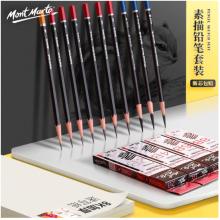 蒙瑪特(Mont Marte)2b素描鉛筆12支盒裝 美術(shù)繪畫炭筆速寫筆學(xué)生初學(xué)素描筆 練習(xí)寫生畫畫專用畫筆PNX0002