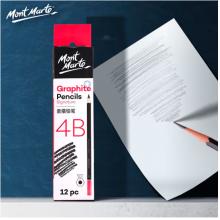 蒙瑪特(Mont Marte)4b素描鉛筆12支盒裝 美術(shù)繪畫筆速寫筆學(xué)生初學(xué)素描筆 練習(xí)寫生畫畫專用畫筆PNX0003