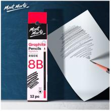 蒙瑪特(Mont Marte)8b素描鉛筆12支盒裝 美術(shù)繪畫炭筆速寫筆學(xué)生初學(xué)素描筆 練習(xí)寫生畫畫專用畫筆PNX0008