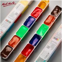 蒙瑪特(Mont Marte)6色丙烯顏料 新型連杯顏料30ml果凍丙烯顏料常用色防水不掉色丙烯顏料套裝PMHS0102CN-1