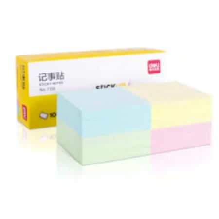 自粘便紙條 得力 12本 彩色便利貼 76*76mm