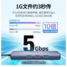 綠聯(lián) Type-C擴(kuò)展塢拓展塢網(wǎng)線轉(zhuǎn)接頭USB3.0轉(zhuǎn)千兆網(wǎng)卡口分線器轉(zhuǎn)換器雷電3/4通用蘋果MacBook華為聯(lián)想筆記本