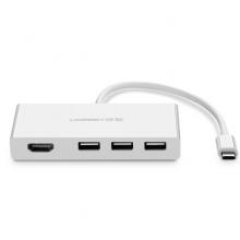 綠聯(lián) Type-C擴展塢USB-C轉(zhuǎn)HDMI轉(zhuǎn)換器轉(zhuǎn)接頭數(shù)據(jù)線 4K投屏分線器拓展塢 通用蘋果MacBook手機4合一