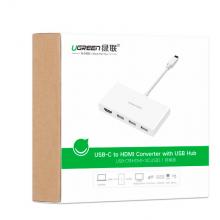 綠聯(lián) Type-C擴展塢USB-C轉(zhuǎn)HDMI轉(zhuǎn)換器轉(zhuǎn)接頭數(shù)據(jù)線 4K投屏分線器拓展塢 通用蘋果MacBook手機4合一