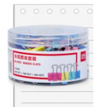 長尾票夾6# 得力(deli)60只15mm黑色長尾夾票夾