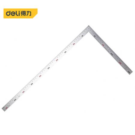 得力（deli）不銹鋼拐尺鋼角尺L型尺木工直角90度尺雙面刻度250x500mmDL7150
