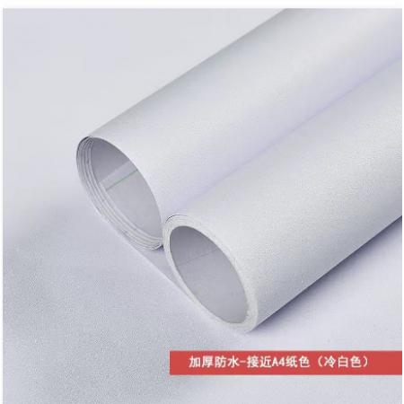 墻紙自粘加厚加寬 50cm*12m長(zhǎng) 防水pvc墻翻新貼 純白