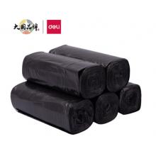 得力(deli)5卷(150只)平底點斷式辦公生活大容量垃圾袋40*45cm 黑色18742