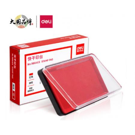 得力(deli)137*88mm方形快干印臺(tái)  財(cái)務(wù)用品 紅色9864
