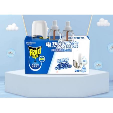 雷達（Raid）蚊香液驅(qū)蚊液 無拖線加熱器1個+34毫升*補充液6瓶