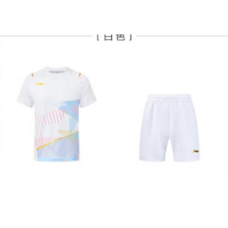 李寧LI-NING 耀影逐光球星款男式大賽服速干吸汗透氣運(yùn)動套裝 藍(lán)黑 L碼