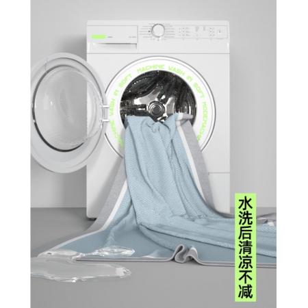 老席匠 涼席冰絲席三件套 冷感抑菌可水洗1.8米床雙人 可折疊空調(diào)席子藍(lán)色