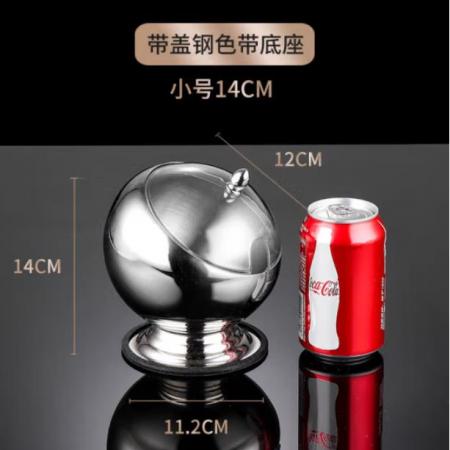 丹詩(shī)致遠(yuǎn) 調(diào)料罐子斜口碗不銹鋼配料碗  小號(hào)（帶底座配蓋）